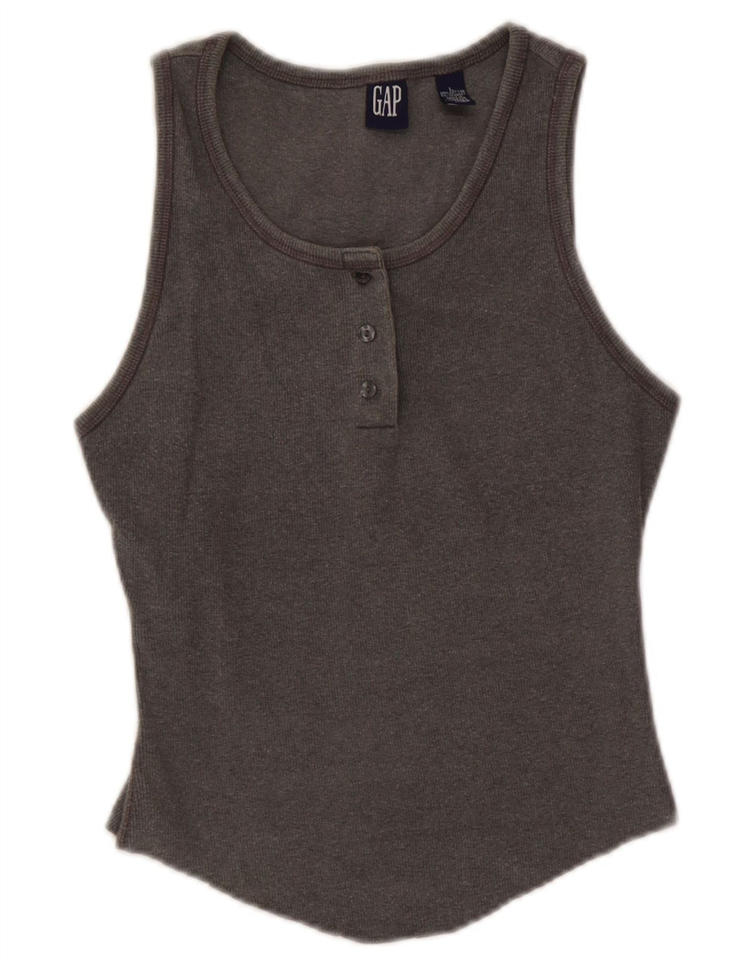 Gap Damen Crop Vest Top UK 14 Large Graue Baumwolle