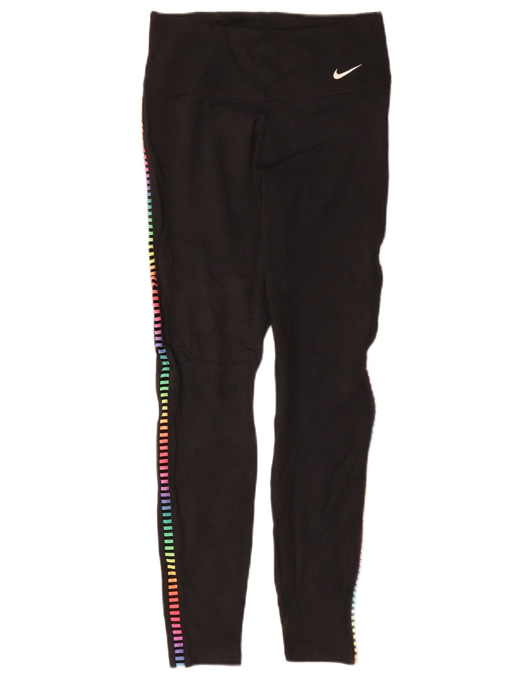 Nike Damen Dri Fit Leggings UK 8 Small Schwarz Geometrisch Polyester