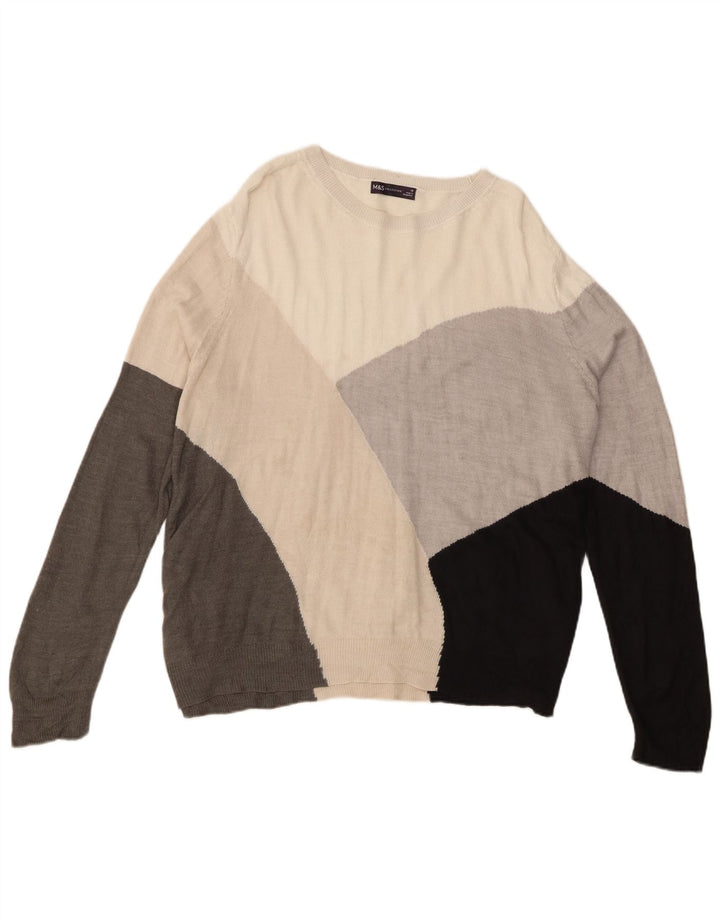 Marks & Spencer Damen-Pullover mit U-Boot-Ausschnitt, Gr. 18, XL, Mehrfarbig