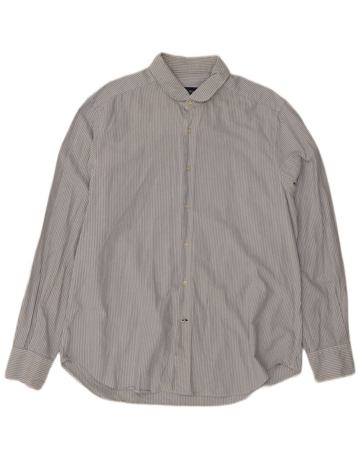Massimo Dutti Herrenhemd XL Blauer Nadelstreifen