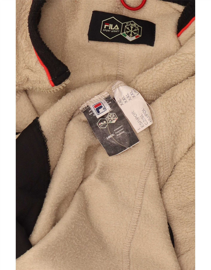 Fila Herren Fleecejacke UK 44 2XL Beige Colourblock Polyester