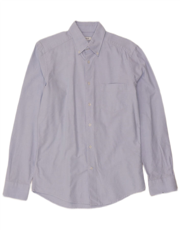 Reiss Herren-Slim-Fit-Hemd, klein, aus blauer Baumwolle