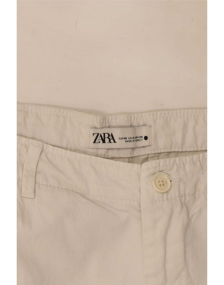 Zara Damen Caprihose EU 40 Medium W30 L21 Beige