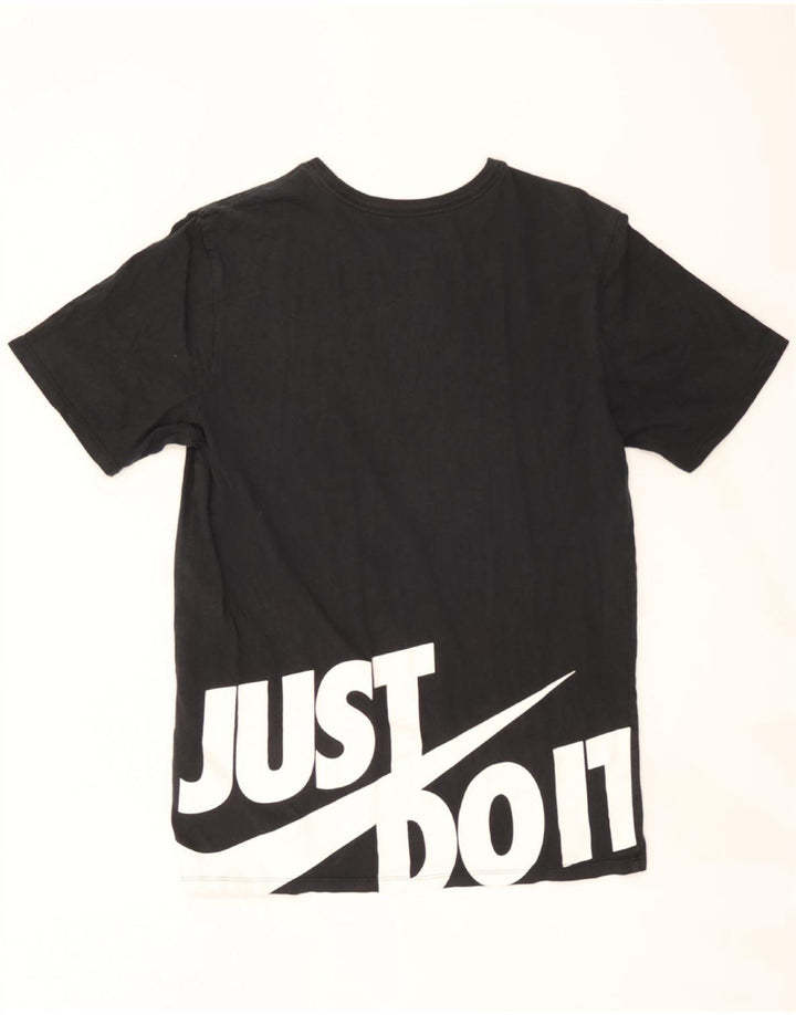 NIKE Womens Athletic Cut Crop Graphic T-Shirt Top UK 14 Medium Black Vintage Nike and Second-Hand Nike from Messina Hembry 