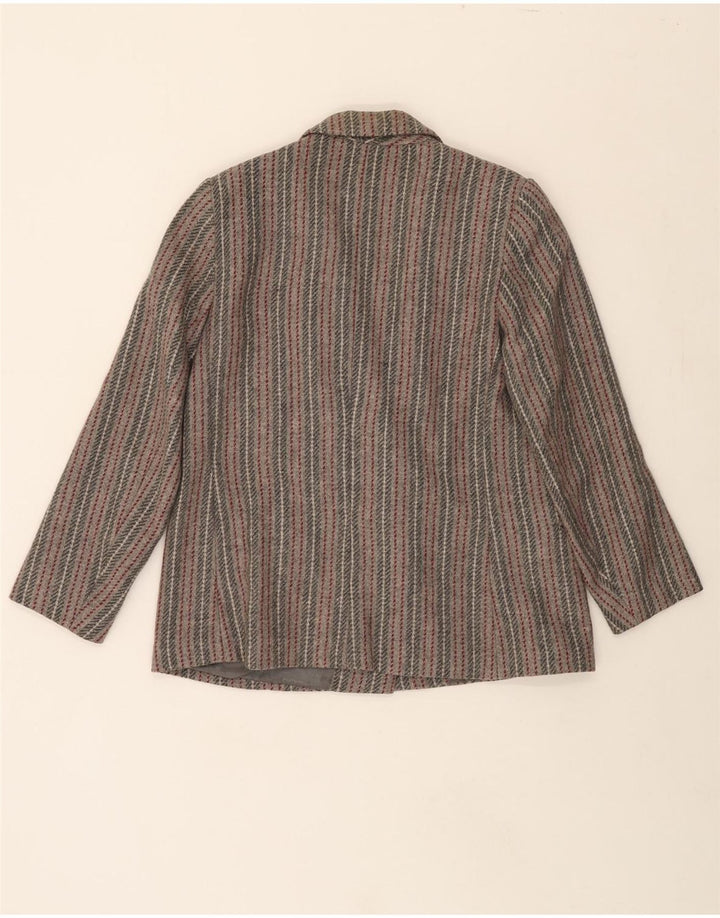 VINTAGE Womens 2 Button Blazer Jacket UK 10 Small Grey Pinstripe Vintage Vintage and Second-Hand Vintage from Messina Hembry 