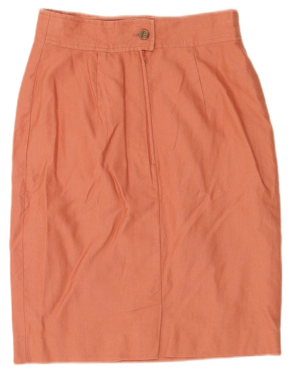 Marella Damen-Bleistiftrock mit hoher Taille, UK 12, Mittel W24, orange Baumwolle