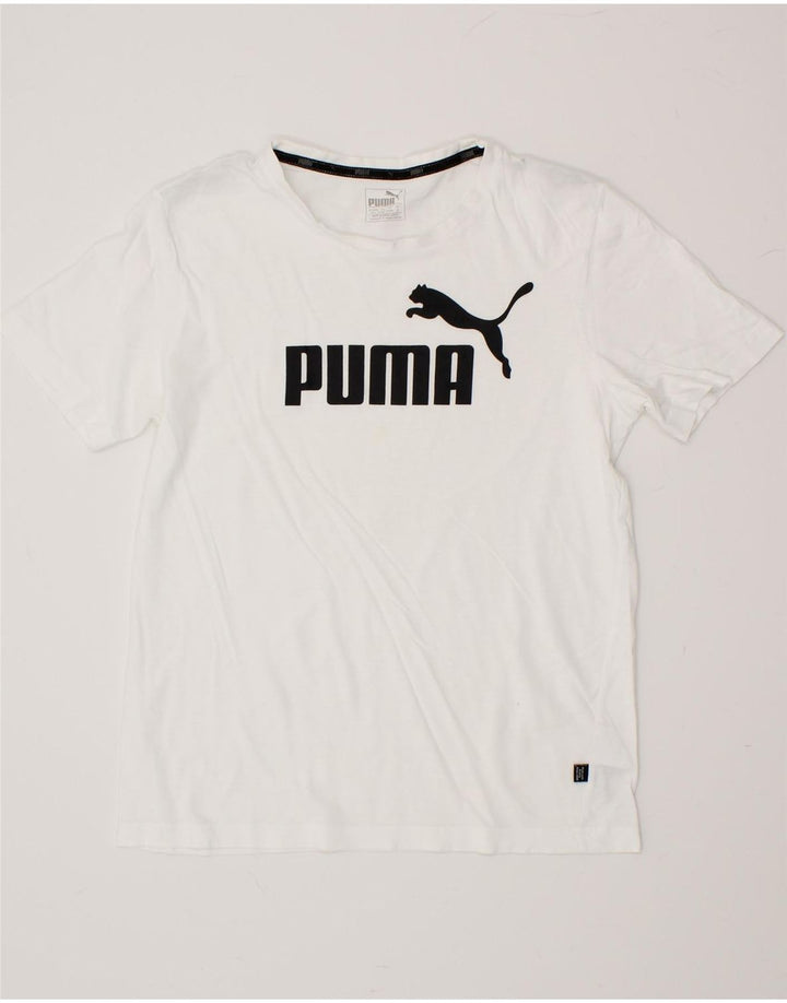 PUMA Mens Graphic T-Shirt Top Small White Cotton Vintage Puma and Second-Hand Puma from Messina Hembry 