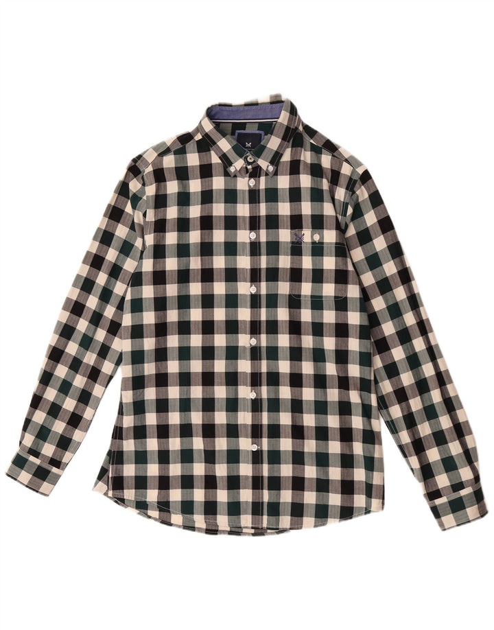 Crew Clothing Herren-Hemd mit schmaler Passform, mittelgroße, mehrfarbige Gingham-Baumwolle
