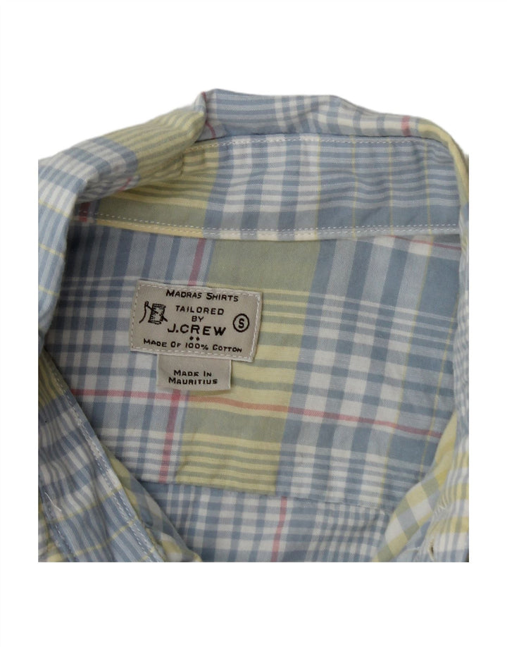 J. CREW Mens Shirt Small Blue Check Cotton