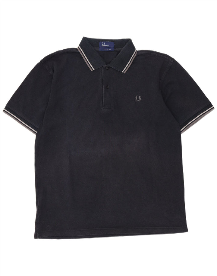 FRED PERRY Herren-Poloshirt, große marineblaue Baumwolle