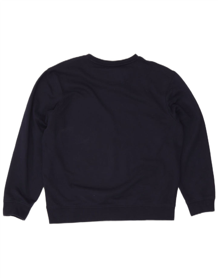 Lacoste Herren-Sweatshirt-Pullover, Größe 5, groß, marineblaue Baumwolle