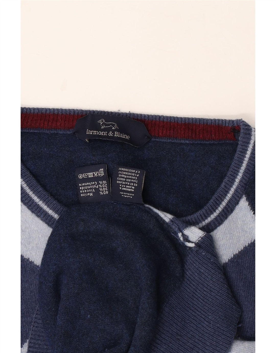 HARMONT & BLAINE Herren-Pullover mit U-Boot-Ausschnitt, Größe L, Marineblau