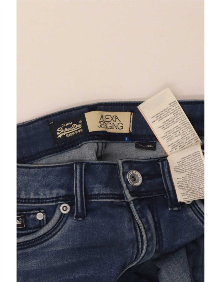 Superdry Damen Alexia Jegging Jeans W27 L32 Blaue Baumwolle