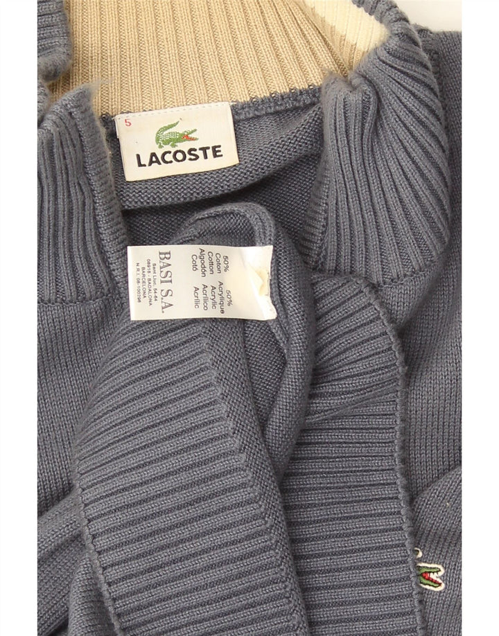 Lacoste Herren-Strickjacke, Größe 5, große graue Baumwolle
