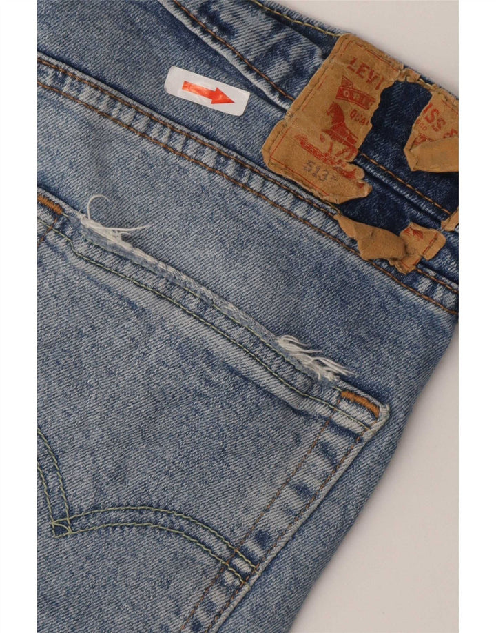 Levi's Herren 513 Slim Straight Jeans W34 L32 Blaue Baumwolle
