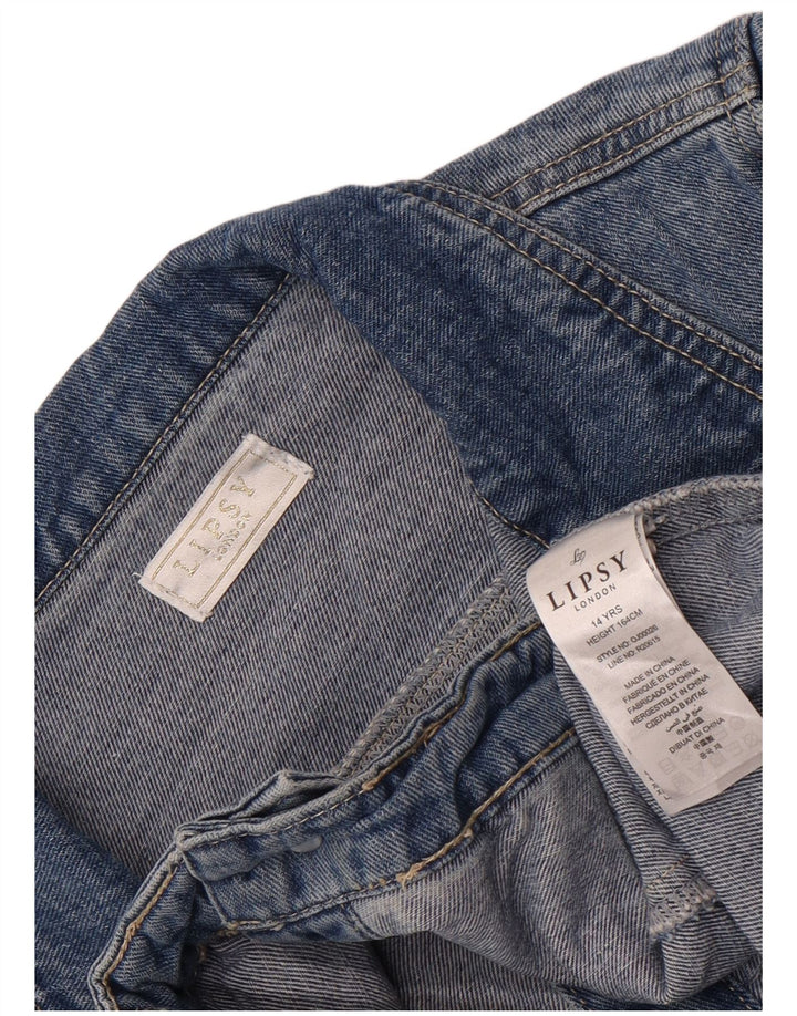 Lipsy Jeansjacke für Mädchen, 13–14 Jahre, blaue Baumwolle