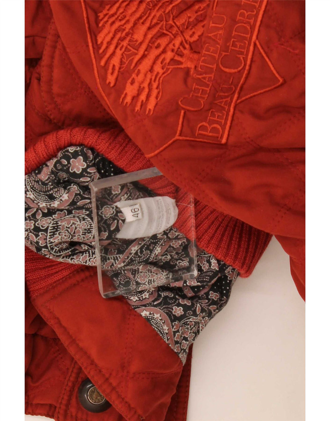 Chateu Beau Cedre Grafische Herren-Bomberjacke IT 46 Small Red Colourblock