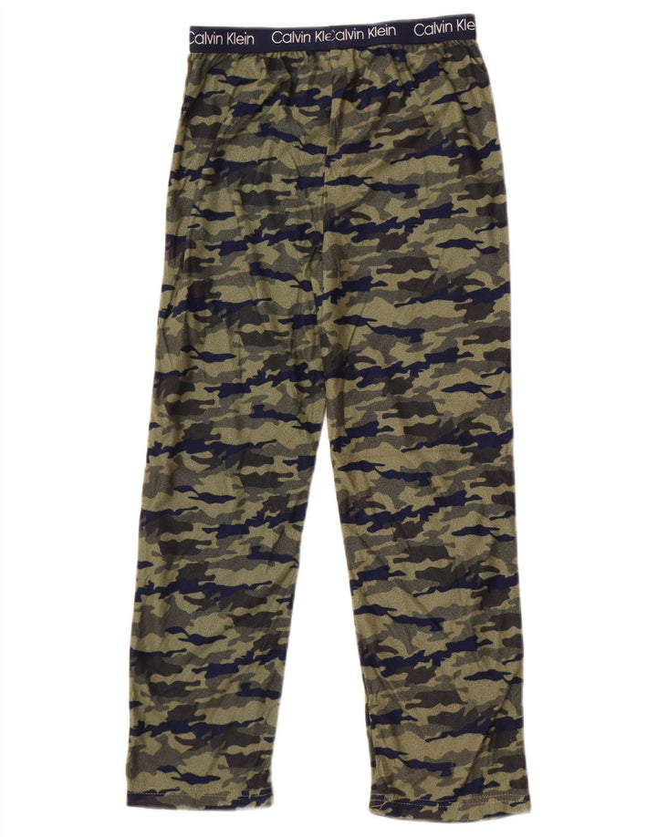 Calvin Klein Jungen-Trainingshose, 7–8 Jahre, mittelgrün, Camouflage