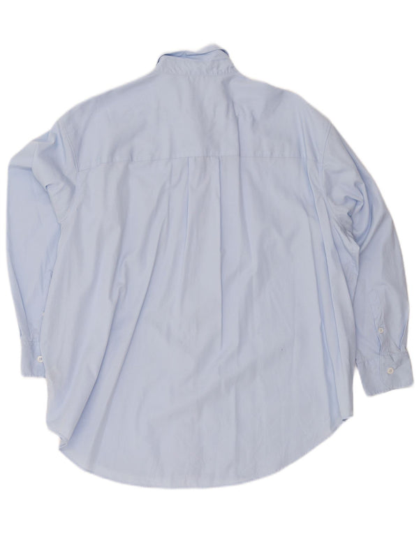 Marks & Spencer Damen Übergroßes Hemdkleid UK 20 2XL Blaue Baumwolle