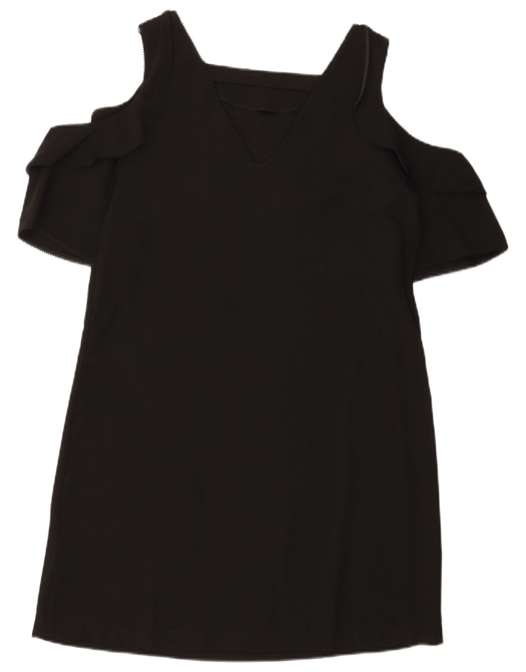 Next Schulterfreies Damenkleid UK 12 Mittelschwarzes Polyester