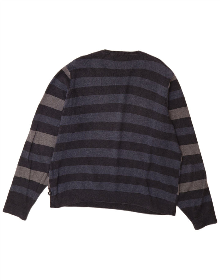 Marks & Spencer Herren-Pullover mit Rundhalsausschnitt, mittleres Marineblau gestreift