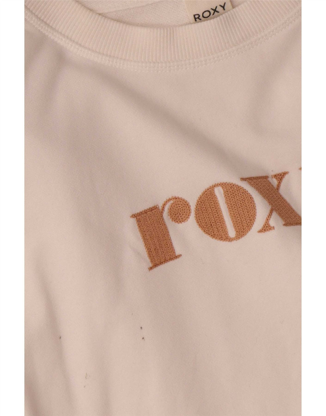 Roxy Damen-Sweatshirt mit übergroßem, bauchfreiem Grafikmotiv, Gr. 10, Größe S, Weiß