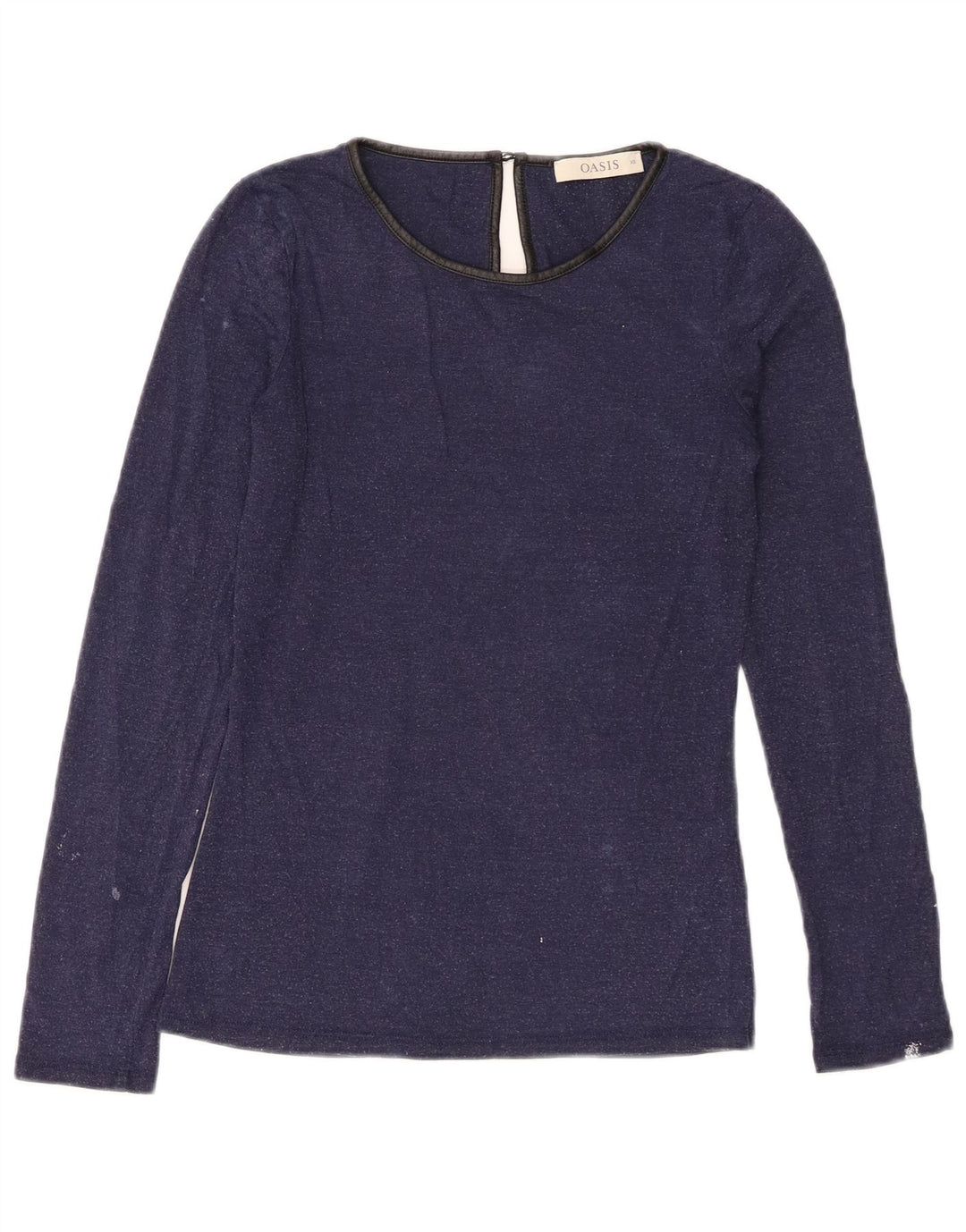 Oasis Damen Top Langarm UK 6 XS Marineblau Viskose