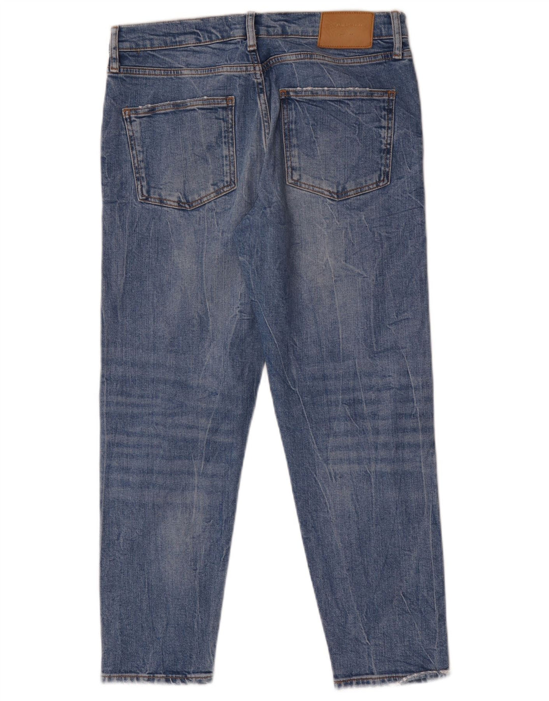 Zara Damen Distressed Slim Jeans EU 40 Medium W30 L26 Blau
