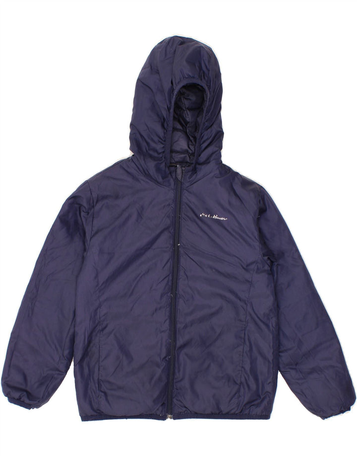 EDDIE BAUER Boys Hooded Padded Jacket 7-8 Years Small  Navy Blue Vintage Eddie Bauer and Second-Hand Eddie Bauer from Messina Hembry 