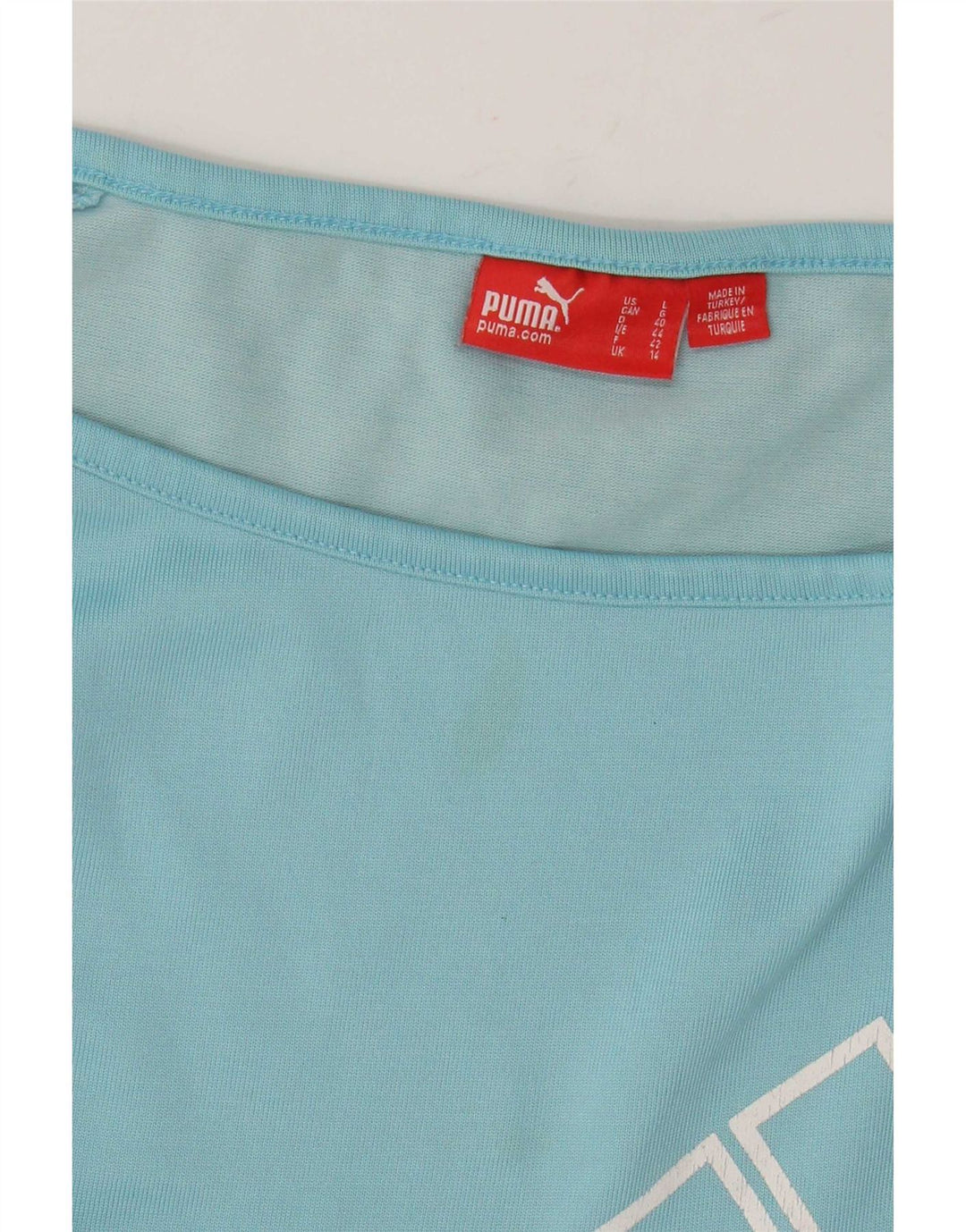 Puma Damen Grafik T-Shirt Top UK 14 Large Blau