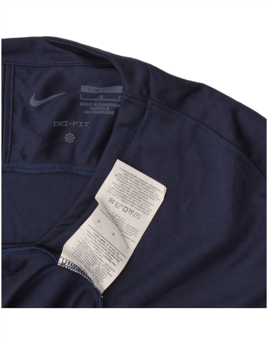 Nike Herren Dri Fit Slim Fit Top Langarm Groß Marineblau Polyester