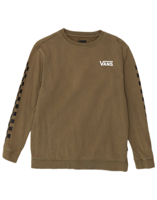Vans Damen Grafik-Sweatshirt-Pullover UK 16 Large Khaki Baumwolle