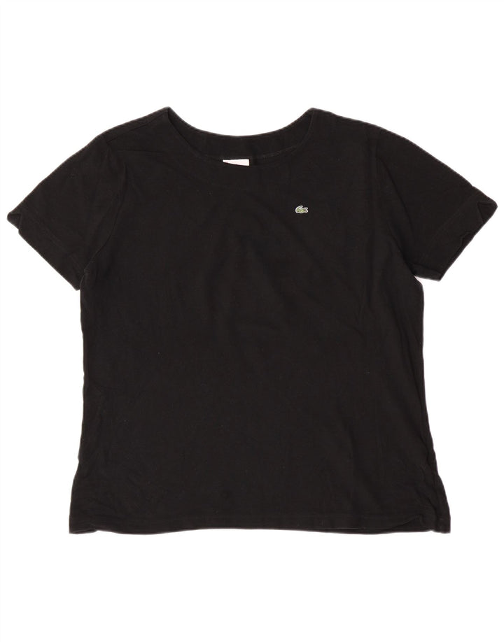 Lacoste Damen T-Shirt Top Größe 50 2XL Schwarze Baumwolle