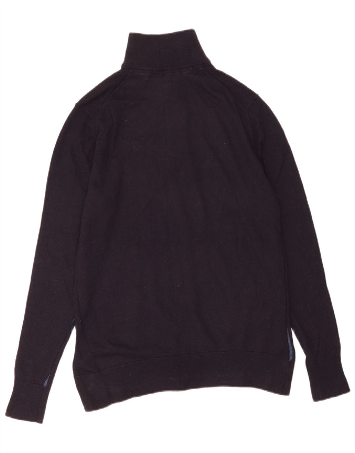 Ted Baker Herren-Pullover mit Reißverschluss am Hals, Größe 3, mittlere marineblaue Wolle