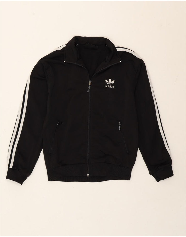 Adidas Jungen Trainingsanzug Top Jacke 11-12 Jahre Schwarzes Polyester