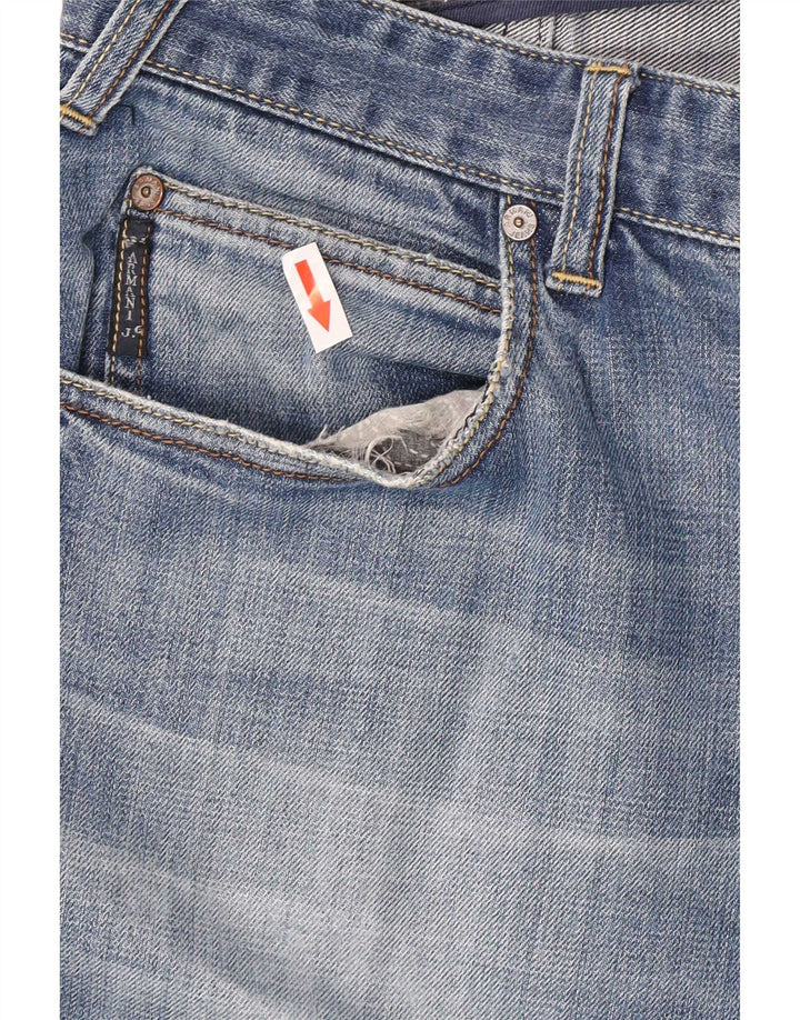 Armani Damen Straight Jeans W32 L30 Blaue Baumwolle