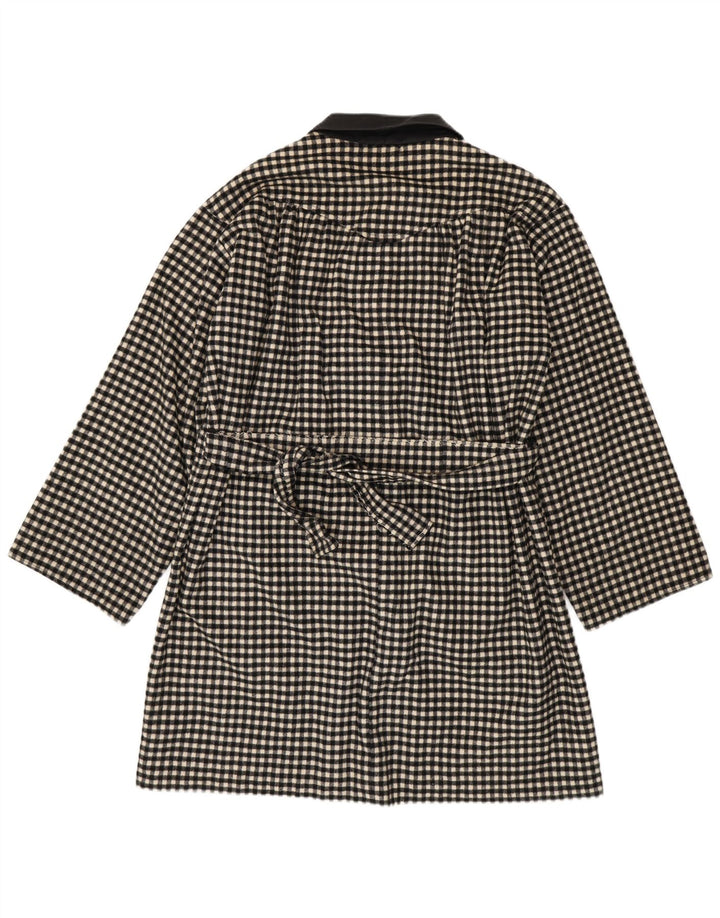 Vintage Damen Mantel UK 18 XL Schwarz Gingham