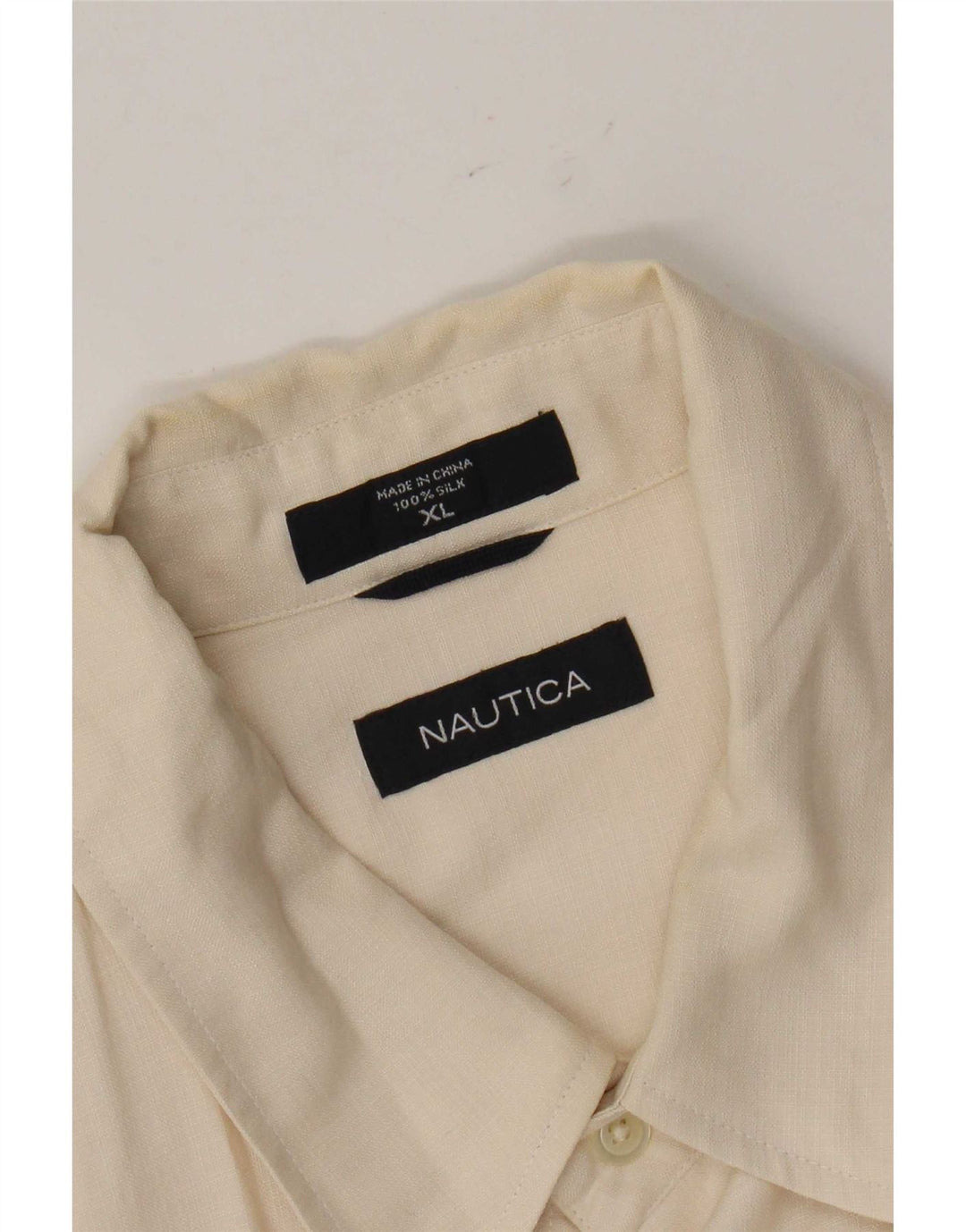 Nautica Herren Kurzarmhemd XL Beige Seide