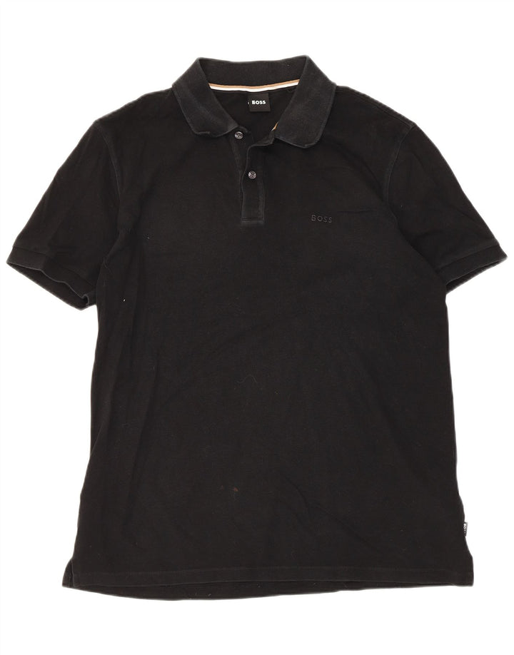 Hugo Boss Herren Poloshirt XL Schwarz Baumwolle