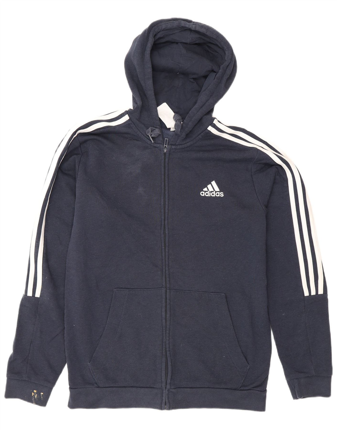 Adidas Herren-Kapuzenpullover mit Reißverschluss, mittlere marineblaue Baumwolle