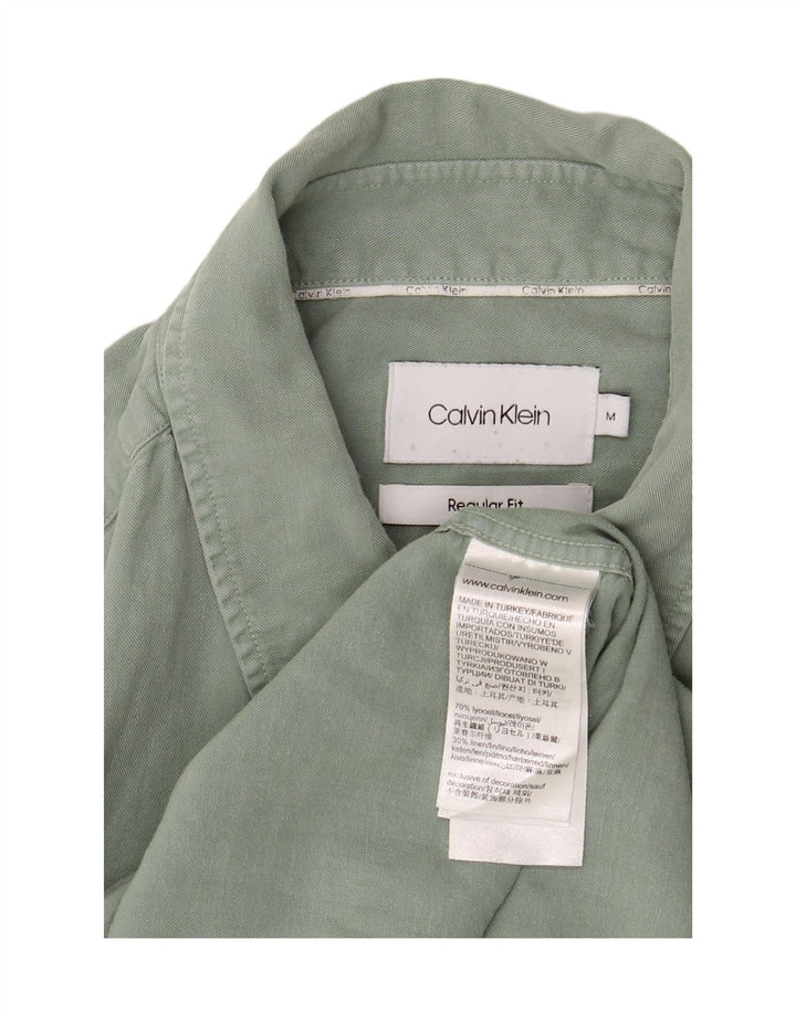Calvin Klein Herren Regular Fit Hemd Mittelgrünes Lyocell