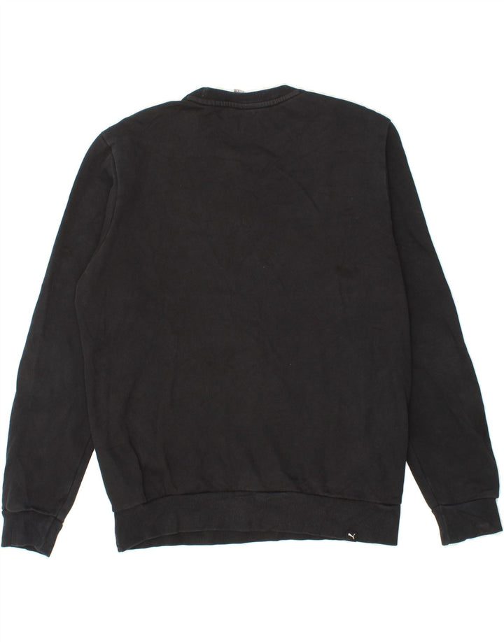 PUMA Mens Graphic Sweatshirt Jumper Medium Black Cotton Vintage Puma and Second-Hand Puma from Messina Hembry 