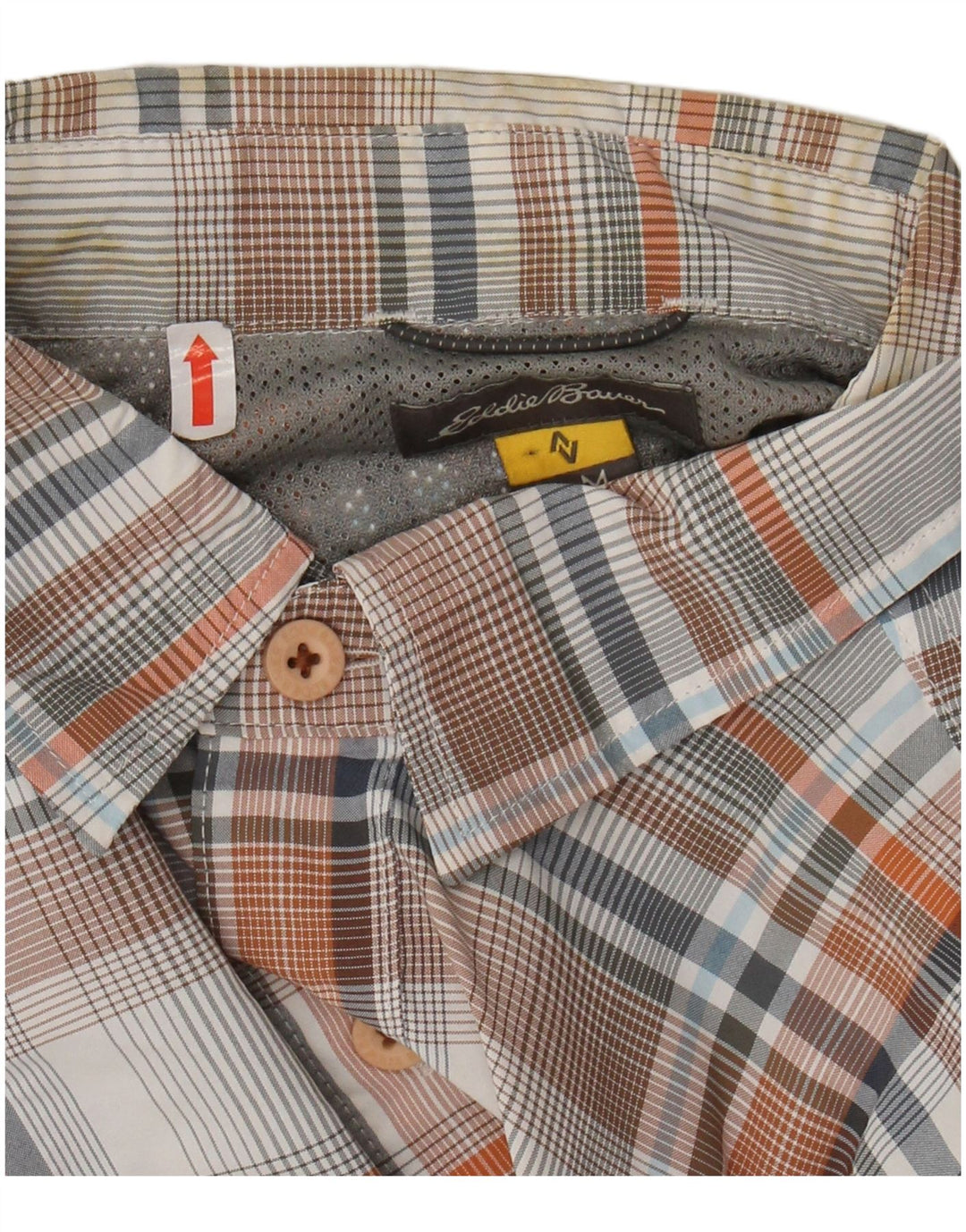 EDDIE BAUER Herren Kurzarmhemd Medium Mehrfarbig Karo Polyester