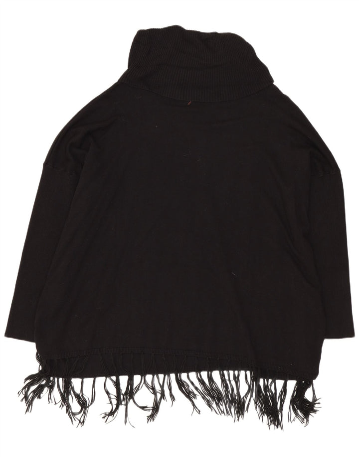 Desigual Damen Übergroßer Rollkragenpullover Pullover UK 18 XL Schwarze Viskose