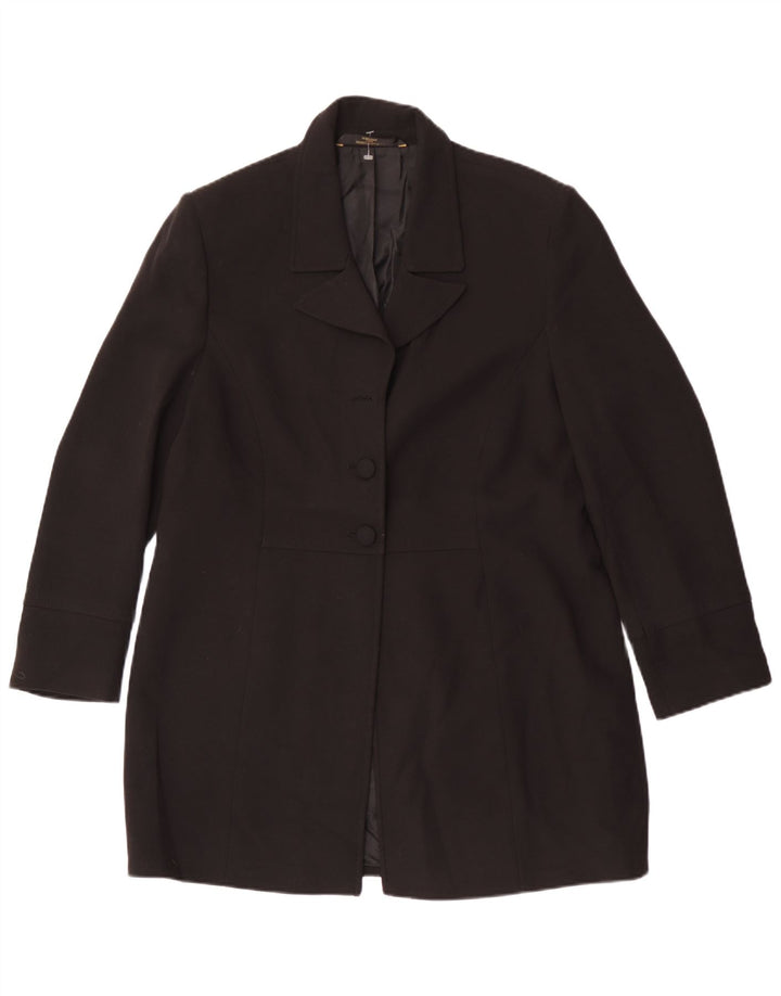 Marks & Spencer Damen St. Michael Mantel UK 18 XL Schwarz Polyester