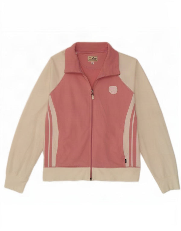 Asics Damen-Trainingsanzug-Top-Jacke UK 12 Mittelrosa Colourblock Sports