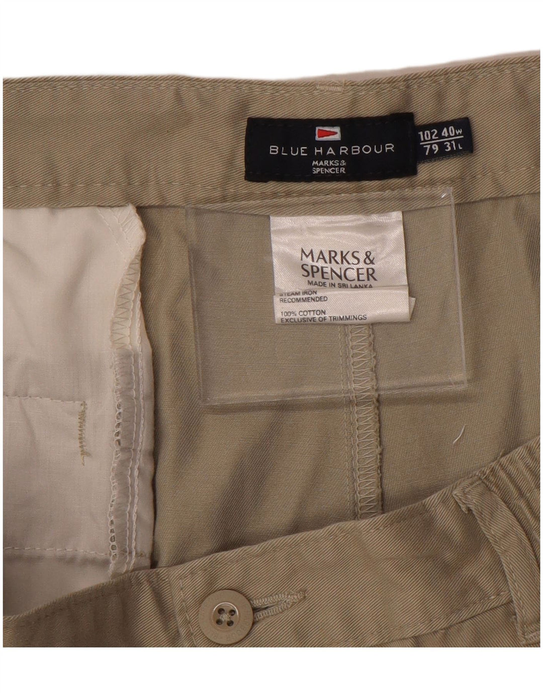 MARKS & SPENCER Herren Blue Harbor Pegged Chinohose W40 L31 Braun