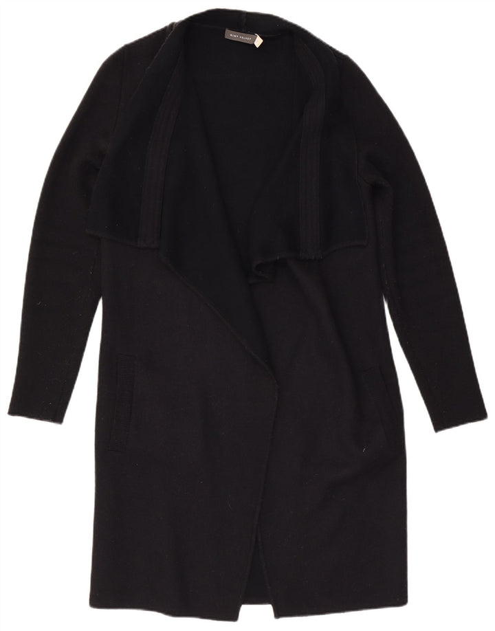 MINT VELVET Damen Longline Open Cardigan Pullover UK 12 Medium Schwarz
