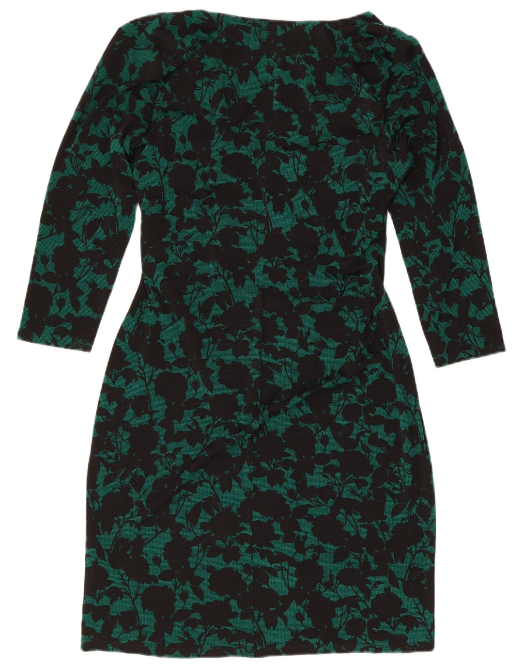 Chaps Damen-Etuikleid mit 3/4-Ärmeln, großes grünes Blumenmuster, Polyester