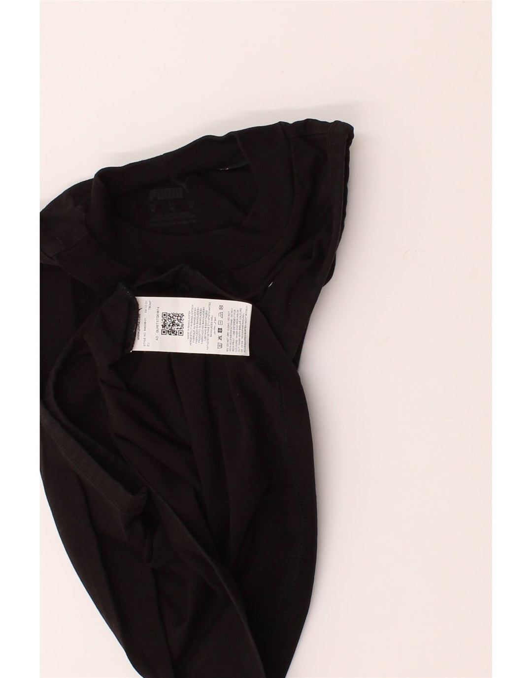 PUMA Womens Graphic Crop Top UK 12 Medium Black Cotton Vintage Puma and Second-Hand Puma from Messina Hembry 